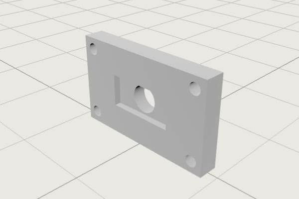 Machined bracket shown in the quoting workspace.